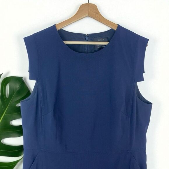 J. Crew Resume Dress in Italian Stretch Wool in Navy - Picture 7 of 11